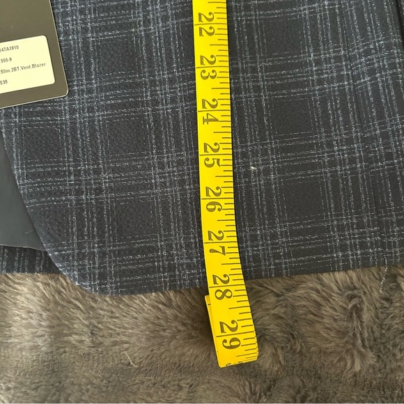 Renoir Men's Navy Plaid Blazer Size 38 Slim - Picture 15 of 15